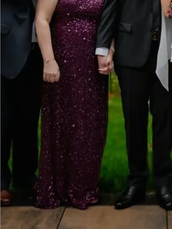 Adrianna Papell Dresses & Skirts - Elegant Burgundy Sequin Evening Gown - Women's Dress
